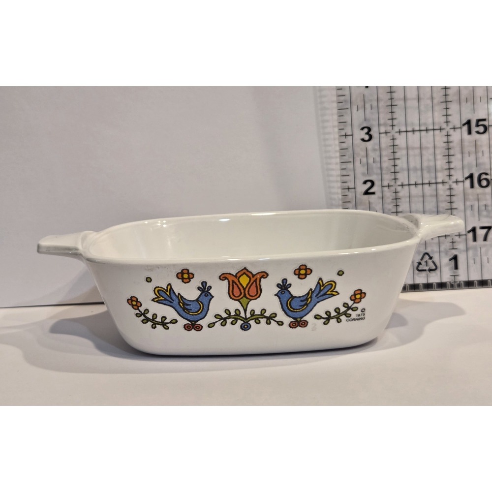 Corning Ware Country Festival Blue Bird 1-3/4 Cup Mini Casserole Dish